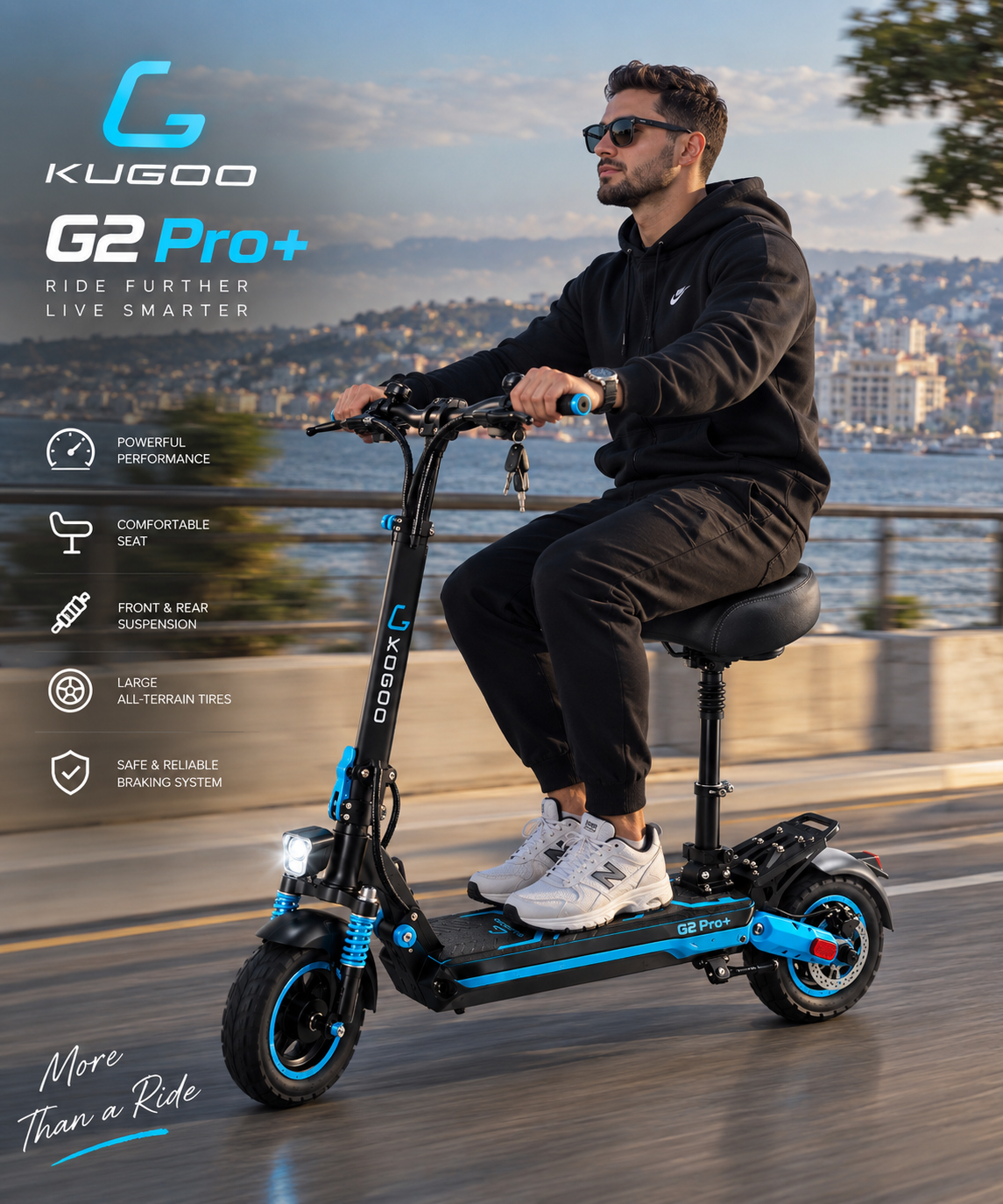 KUGOO G2 Pro+ Electric Scooter with Seat