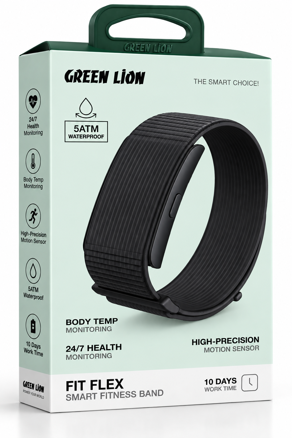 Green Lion Fit Flex Smart Fitness Band – Pink